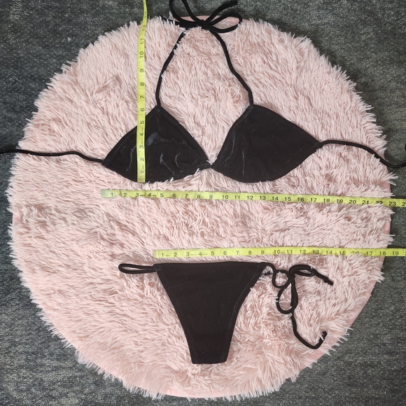 Black Velvet Dreamgirl Halter G-String Strappy Bikini - Picture 7 of 10